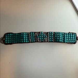 Turquoise and Silver Beaded Bracelet